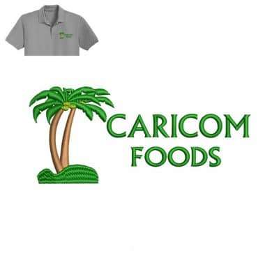 Caricom Foods Embroidery logo for Polo Shirt .