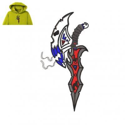 Knife Embroidery logo for Hoodie .