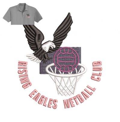 Rising Eagles Embroidery logo for Polo Shirt .