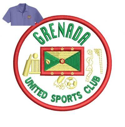 Grenada United Sports Embroidery logo for Polo Shirt .