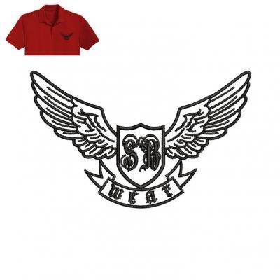 Black Owl Embroidery logo for Polo Shirt .