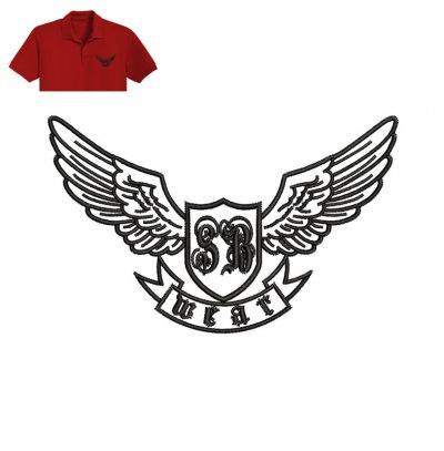 Black Owl Embroidery logo for Polo Shirt .