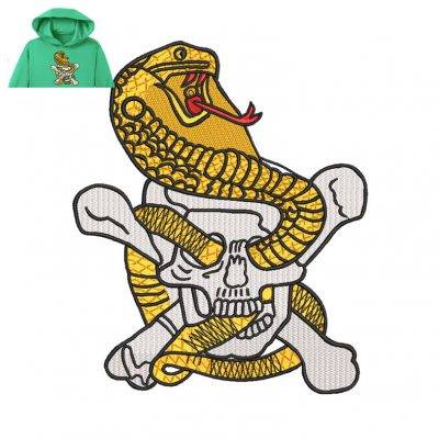 Skull Snake Embroidery logo for Hoodie .
