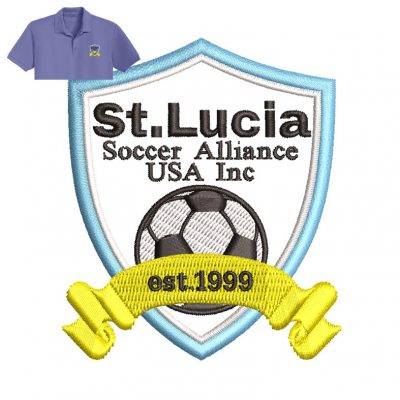 Lucia Soccer Embroidery logo for Polo Shirt .