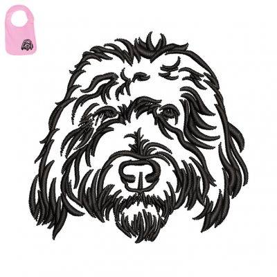 Black Dog Embroidery logo for Baby Bib.