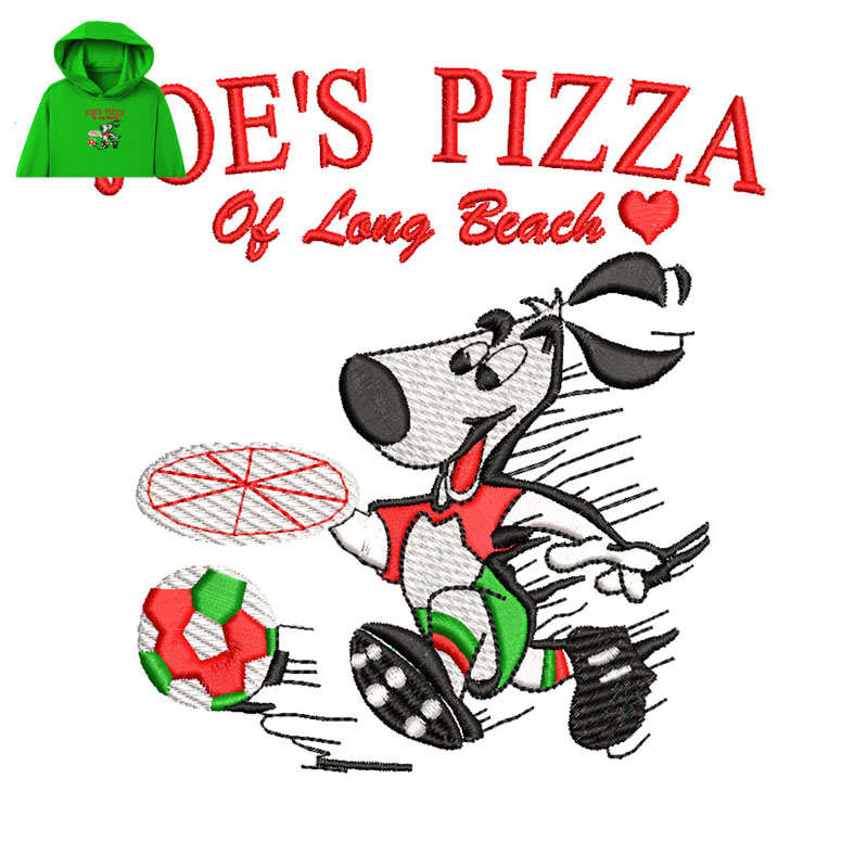 Joes Pizza Embroidery logo for Hoodie.