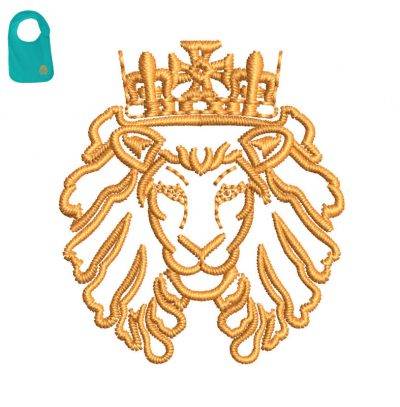 Gold Lion Embroidery logo for Baby Bib.