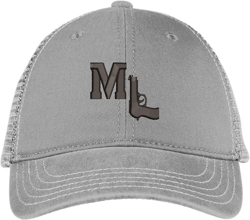 M Gun Embroidery logo for Cap.