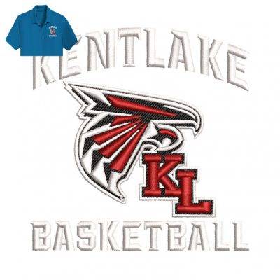 Kentlake basketball Embroidery logo for Polo Shirt .