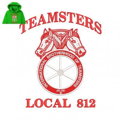 Teamsters Local Embroidery logo for Hoodie .