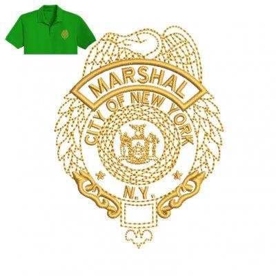 Marshal New York Embroidery logo for Polo Shirt .