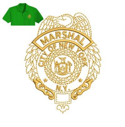 Marshal New York Embroidery logo for Polo Shirt .
