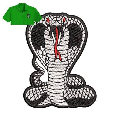 Snake Cobra Embroidery logo for Polo Shirt .