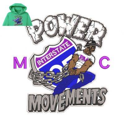 Power Movements Embroidery logo for Hoodie .