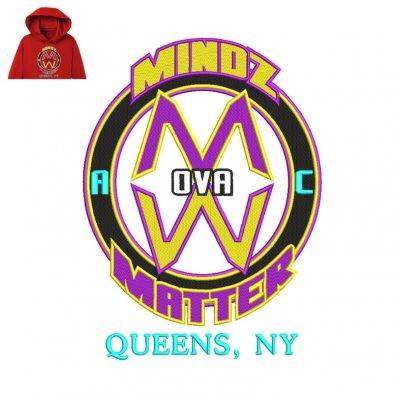 Mindz Ova Embroidery logo for Hoodie .