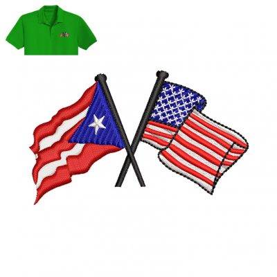 Best Flag Embroidery logo for Polo Shirt .