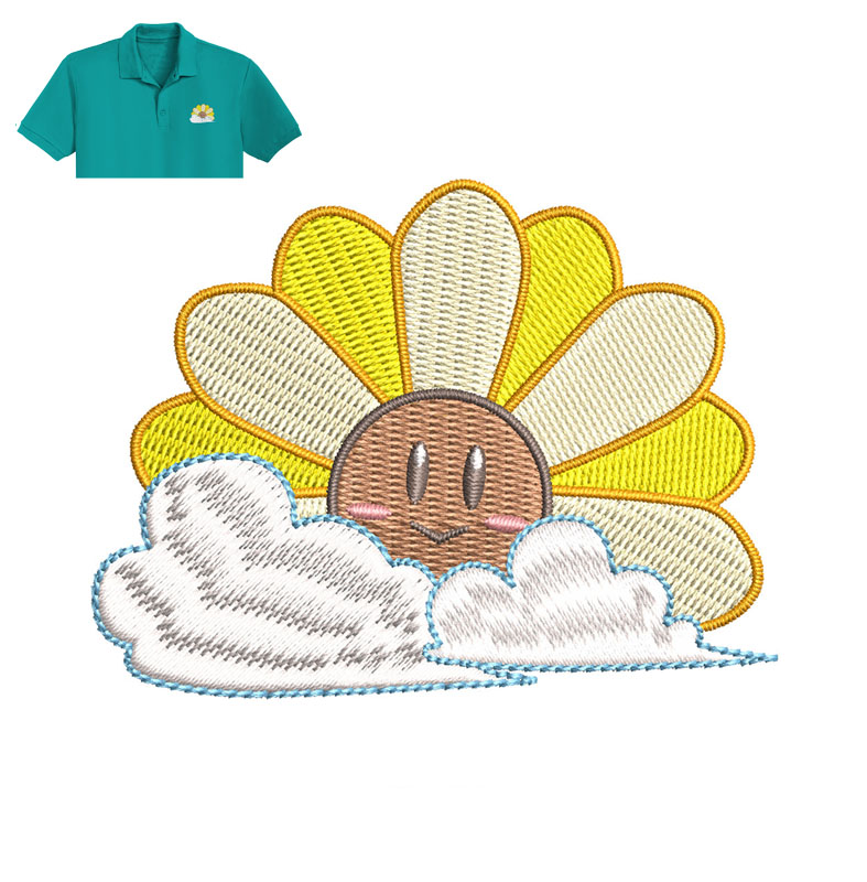 Little Flower Embroidery logo for Polo Shirt.