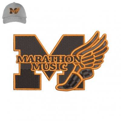 Marathon Music Embroidery logo for Cap.