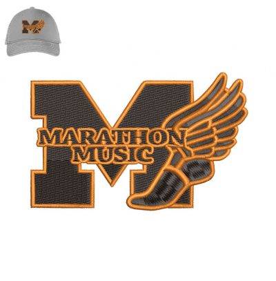 Marathon Music Embroidery logo for Cap.