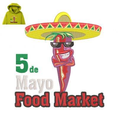 Mayo Food Market Embroidery logo for Hoodie.