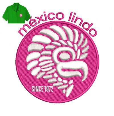 Mexico Lindo Embroidery logo for Polo Shirt .