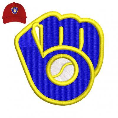 Milwaukee Brewers 3d puff Embroidery logo for Cap
