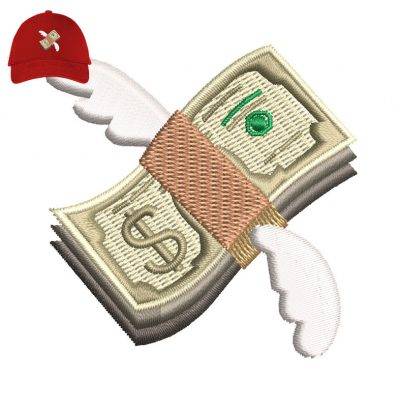 Money Emoji Embroidery logo for Cap.