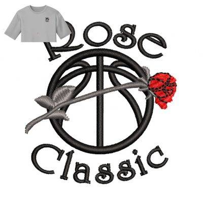 Rose Classic Embroidery logo for T-Shirt.
