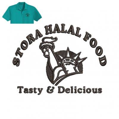 Stora Halal Embroidery logo for Polo Shirt.