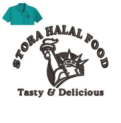 Stora Halal Embroidery logo for Polo Shirt.