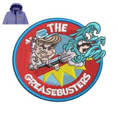 The Greasebusters Embroidery logo for Jacket.