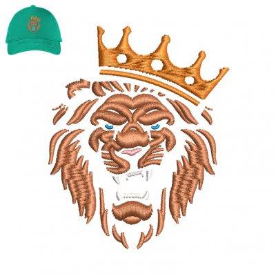 Angry Lion Embroidery logo for Cap.