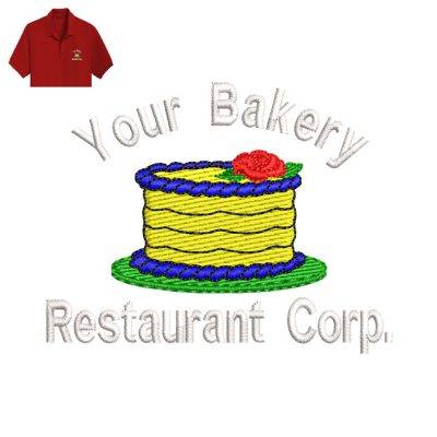 Bakery Restaurant Embroidery logo for Polo Shirt.