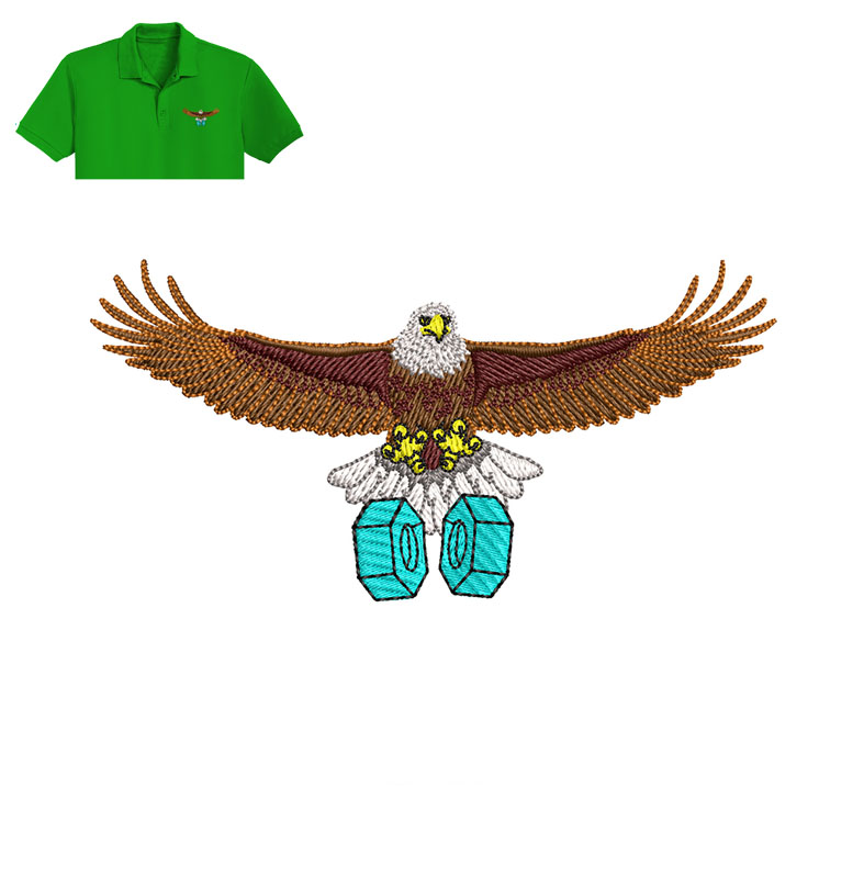 Golden Eagle Embroidery logo for Polo Shirt.
