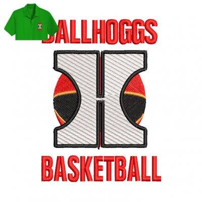 Ballhoggs Basketball Embroidery logo for Polo Shirt.
