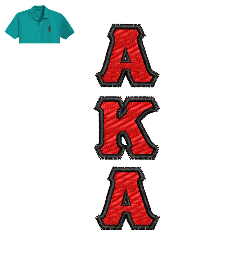 Best AKA Embroidery logo for Polo Shirt.