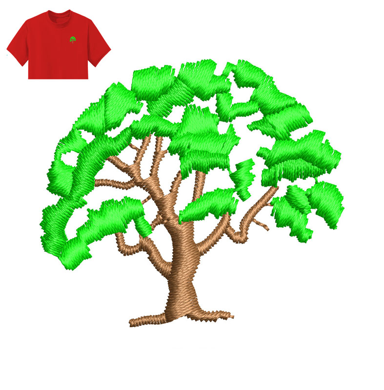 Best Tree Embroidery logo for T-Shirt.