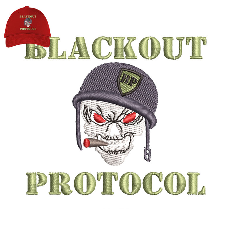 Blackout Protocol Embroidery logo for Cap.