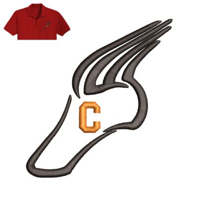 C Letter Embroidery logo for Polo Shirt.