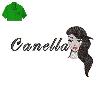 Canella Girl Embroidery logo for Polo Shirt .