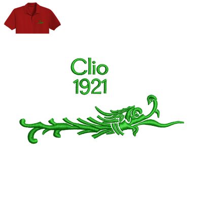 Clio 1921 Embroidery logo for Polo Shirt.