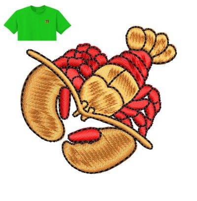 Crayfish Embroidery logo for t Shirt.