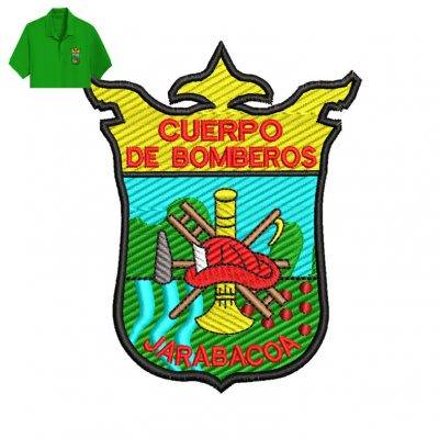 Cuerpo De Bomberos Embroidery logo for Polo Shirt.
