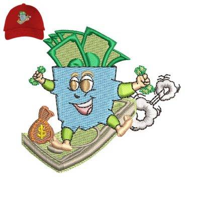 Dollar Mascot Embroidery logo for Cap .
