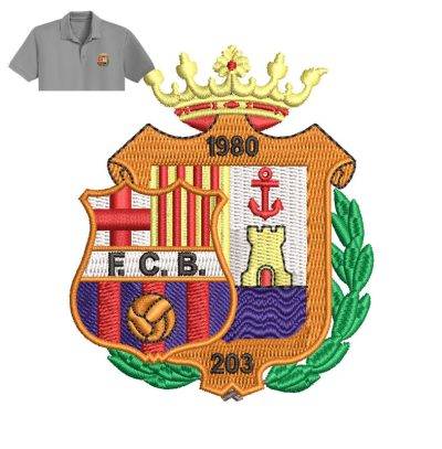 FC Barcelona Embroidery logo for Polo Shirt.