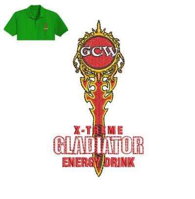Gladiator Energy Drink Embroidery logo for Polo Shirt .