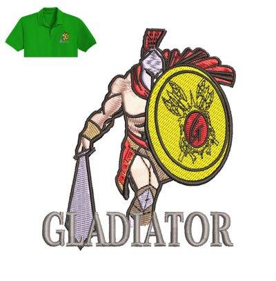 Gladiator Man Embroidery logo for Polo Shirt .