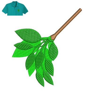 Green Leaf Embroidery logo for Polo Shirt.