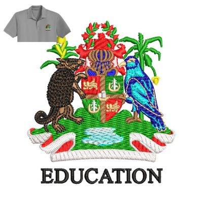 Grenada Education Embroidery logo for Polo Shirt.