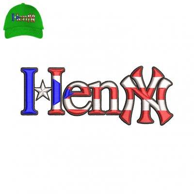 Henny Flag Embroidery logo for Cap.